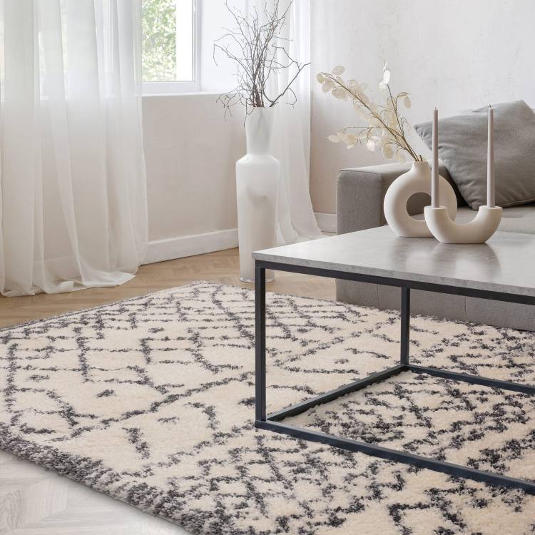 Milton Almond and Grey Abstract Patterned Rug