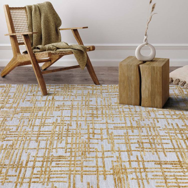 Rivara Gold Abstract Rug