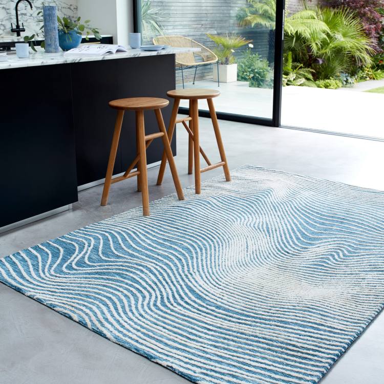 Rivara Blue Swirl Rug