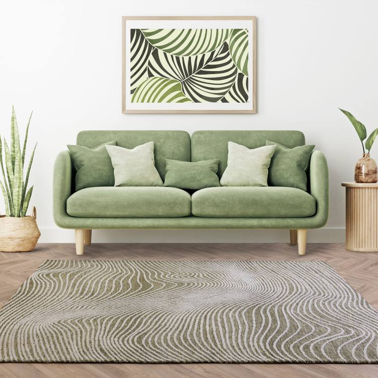 Rivara Green Swirl Rug