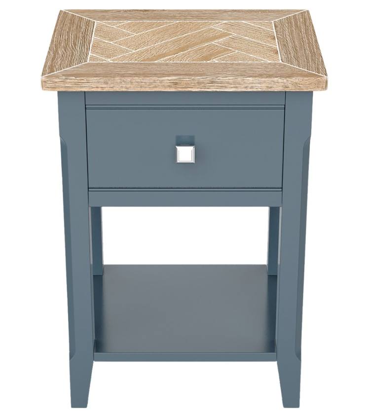 Signature Blue One Drawer Lamp Table